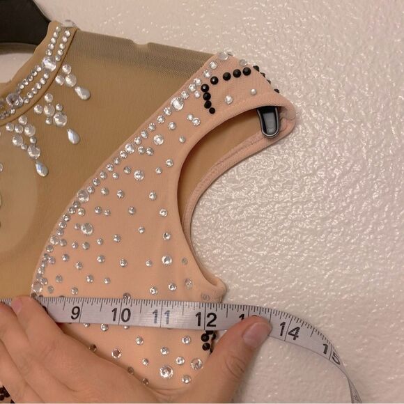 Custom solo dance ice skating lyrical ballet costume pink rhinestoned dress LC - Picture 8 of 11